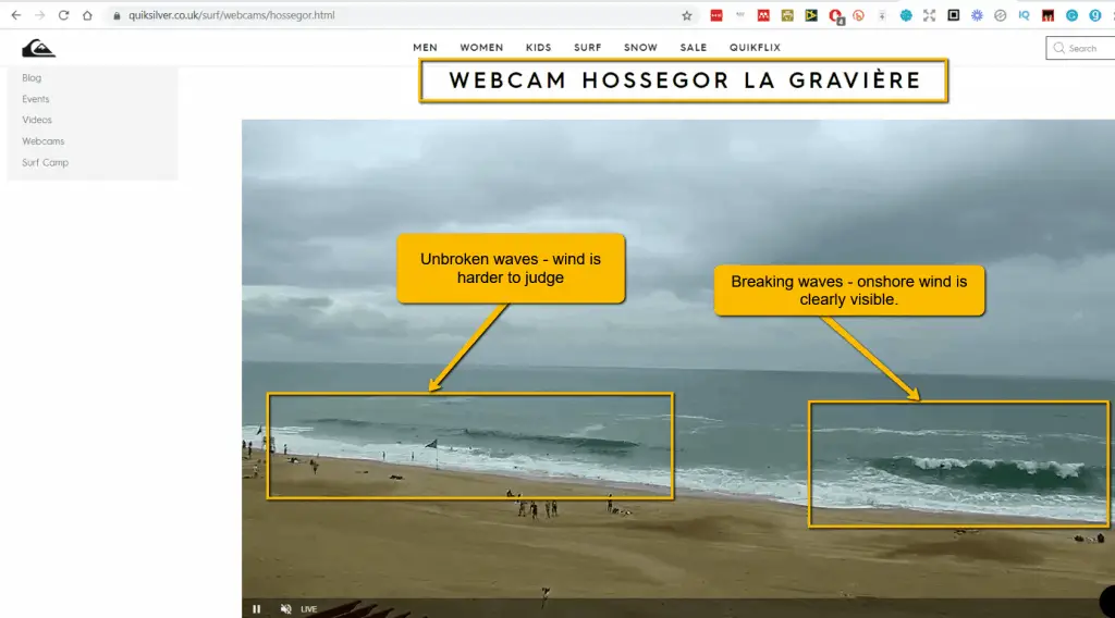 understanding winds live surf webcam hossegor example 2021 07 31 12 55 42